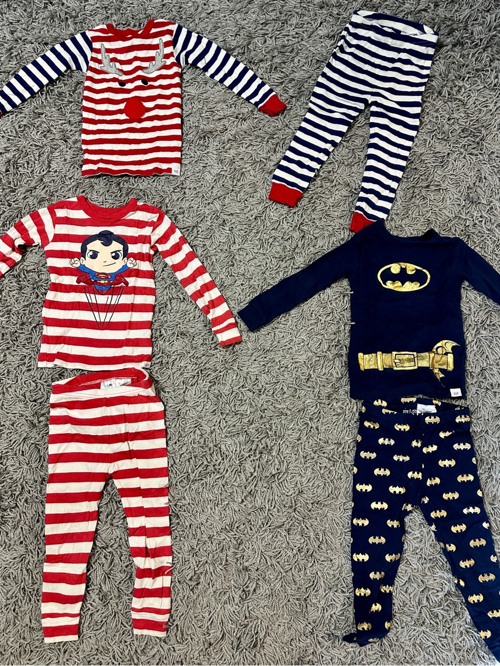 GAP Red & Navy Striped Kids Pajama Set Pack